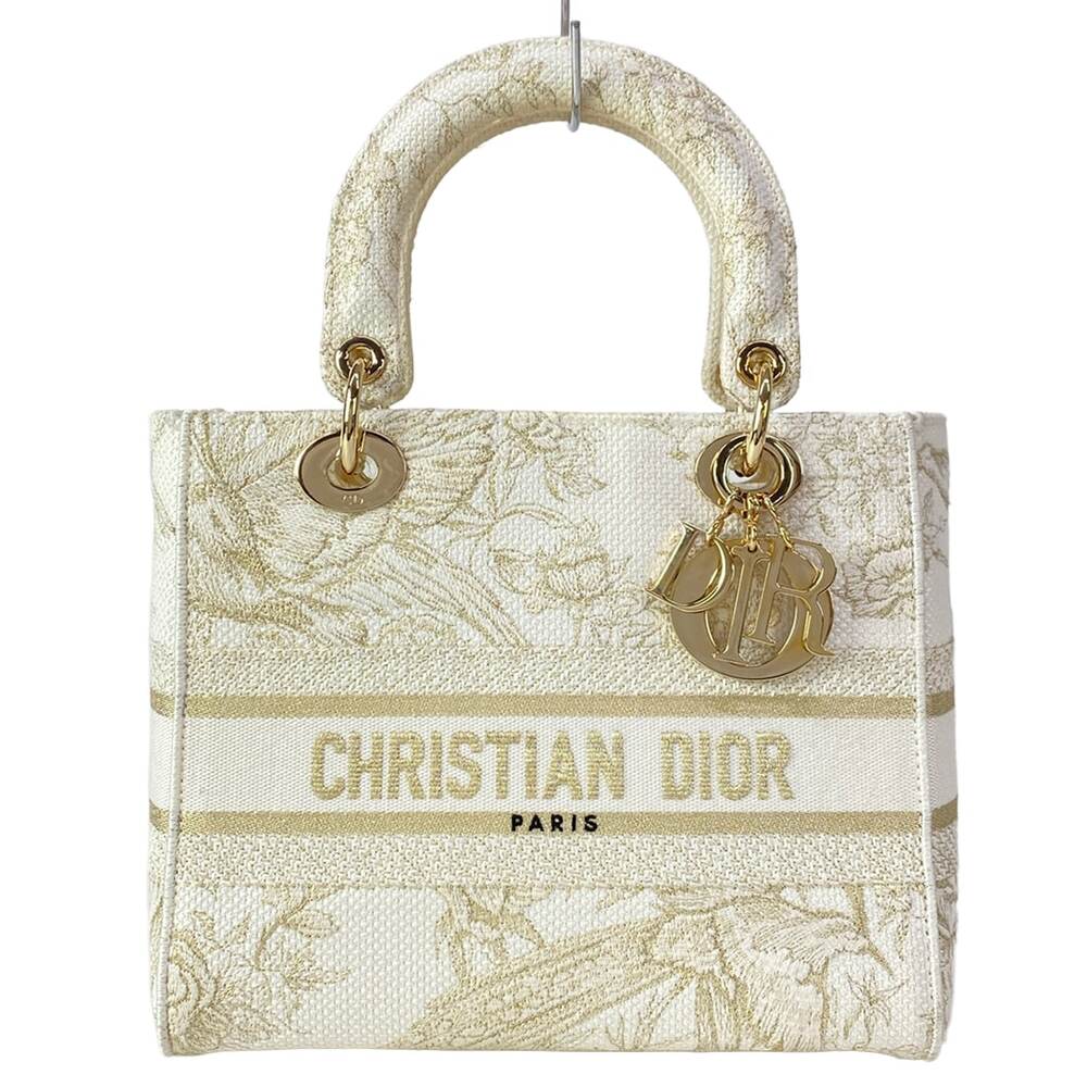 Christian Dior LADY D-LITE Medium Bag /LADY D-LITE Handbag M0565ORZF_M981 Cream
